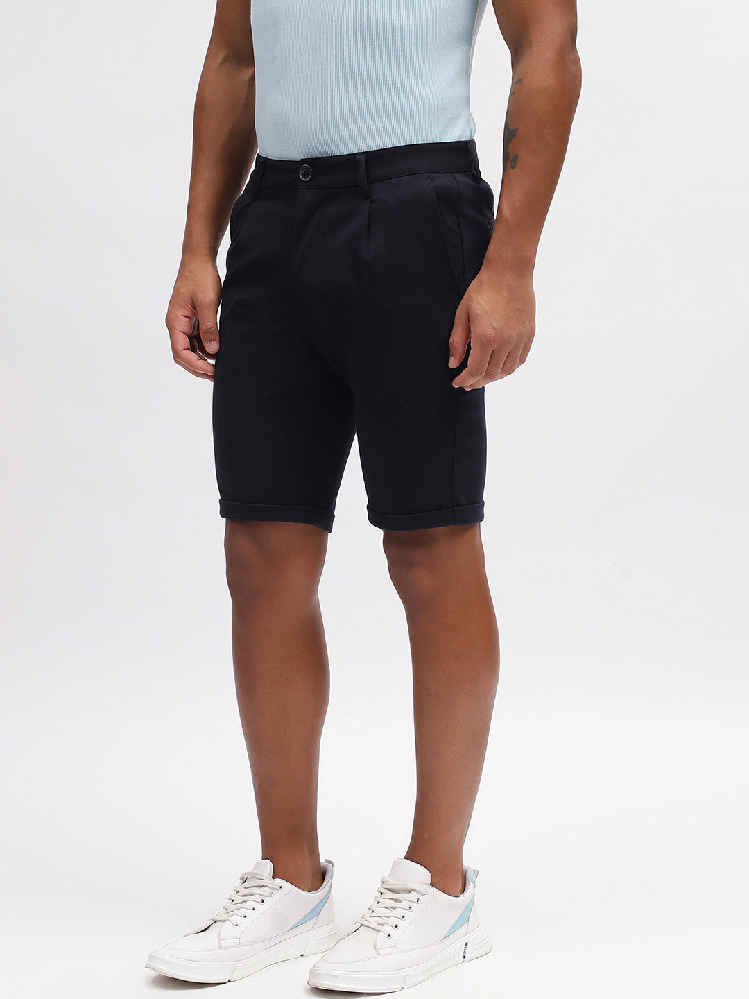 Lindbergh Men Blue Solid Regular Fit Shorts