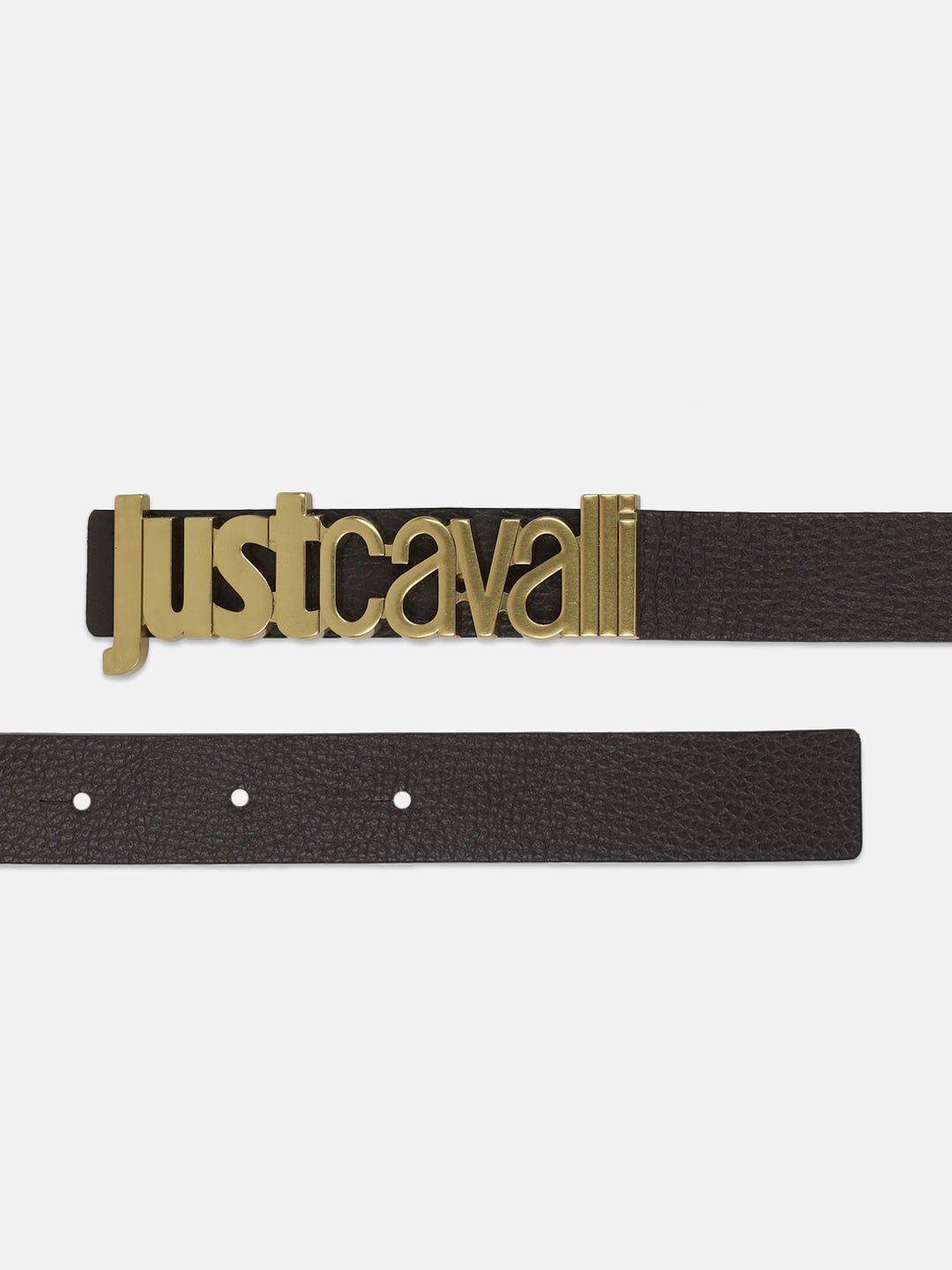 Just Cavalli Men Brown Solid Push Pin Buckle Belt