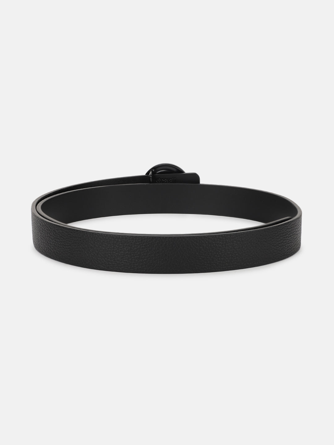 Just Cavalli Men Black Solid Push Pin Buckle Belt