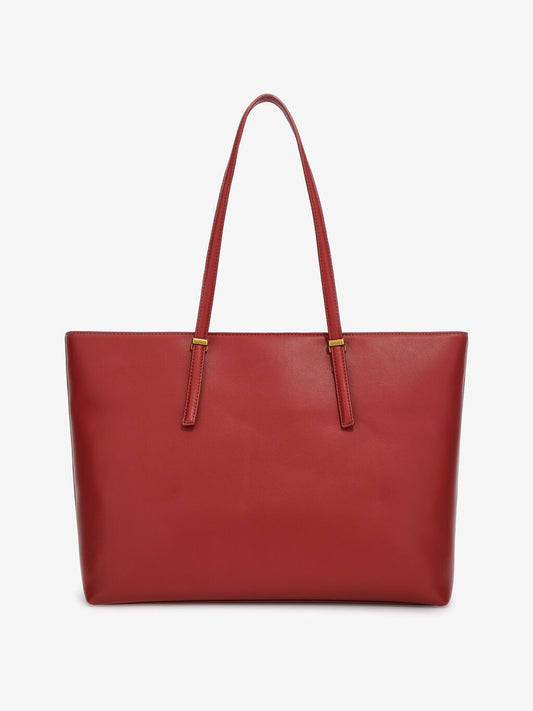 Just Cavalli Women Red Solid Zipper Tote Bag
