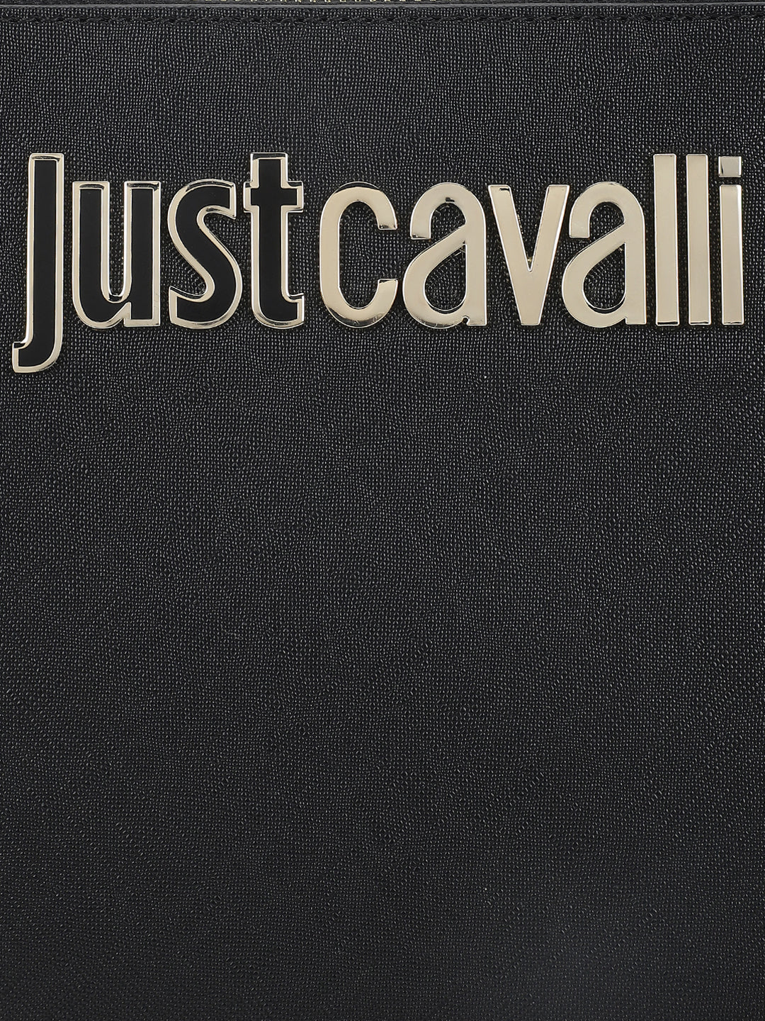 Just Cavalli Women Black Solid Textured Tote Bag