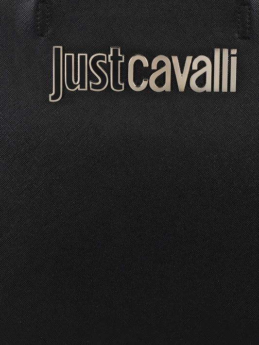 Just Cavalli Women Black Solid Textured Tote