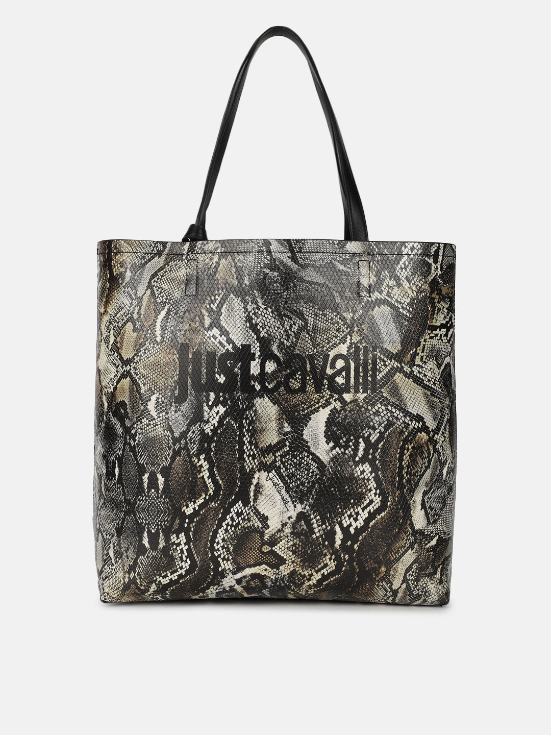 Just Cavalli Women Black Printed Textured Tote