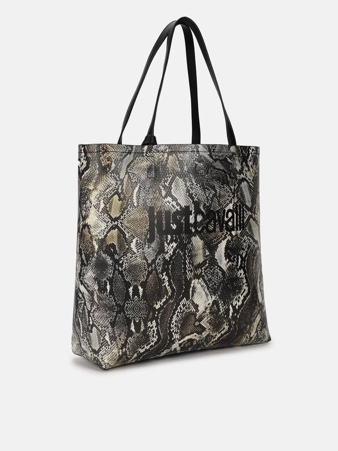 Just Cavalli Women Black Printed Textured Tote
