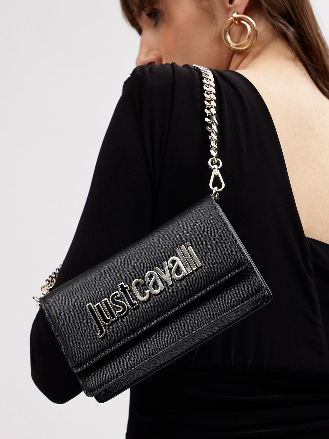 Just Cavalli Women Black Solid Textured Wallet