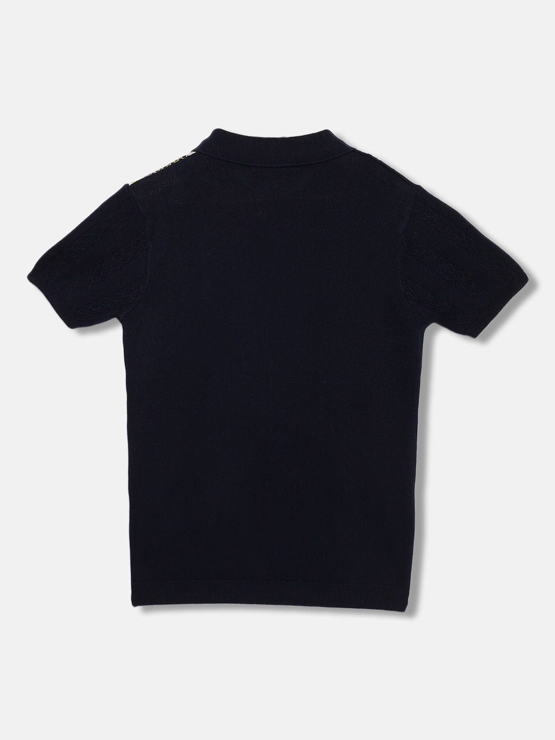 Blue Giraffe Boys Navy Blue Colour blocked Polo Short Sleeves T-shirt