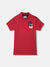 Blue Giraffe Boys Red Solid Polo Collar Short Sleeves T-shirt