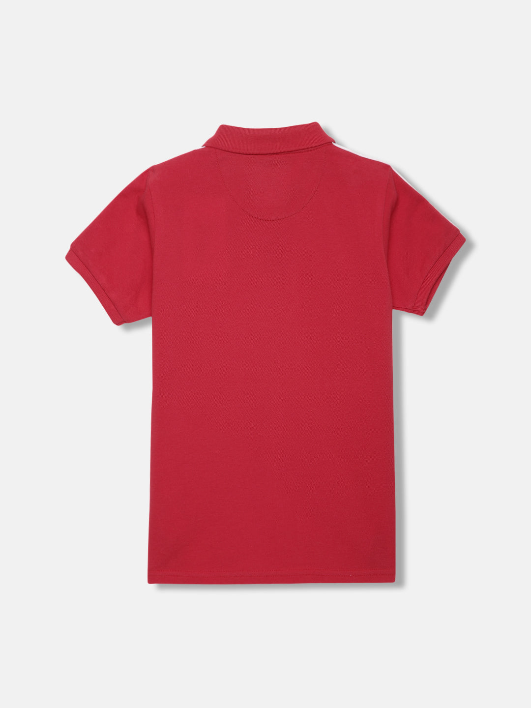Blue Giraffe Boys Red Solid Polo Collar Short Sleeves T-shirt
