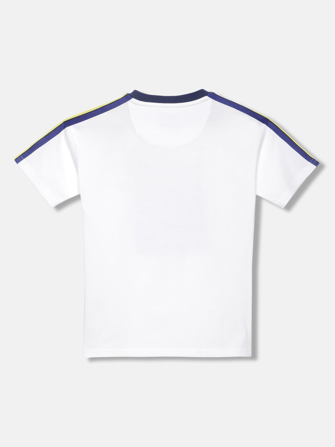 Blue Giraffe Boys White Animal Print Round Neck Short Sleeves T-shirt