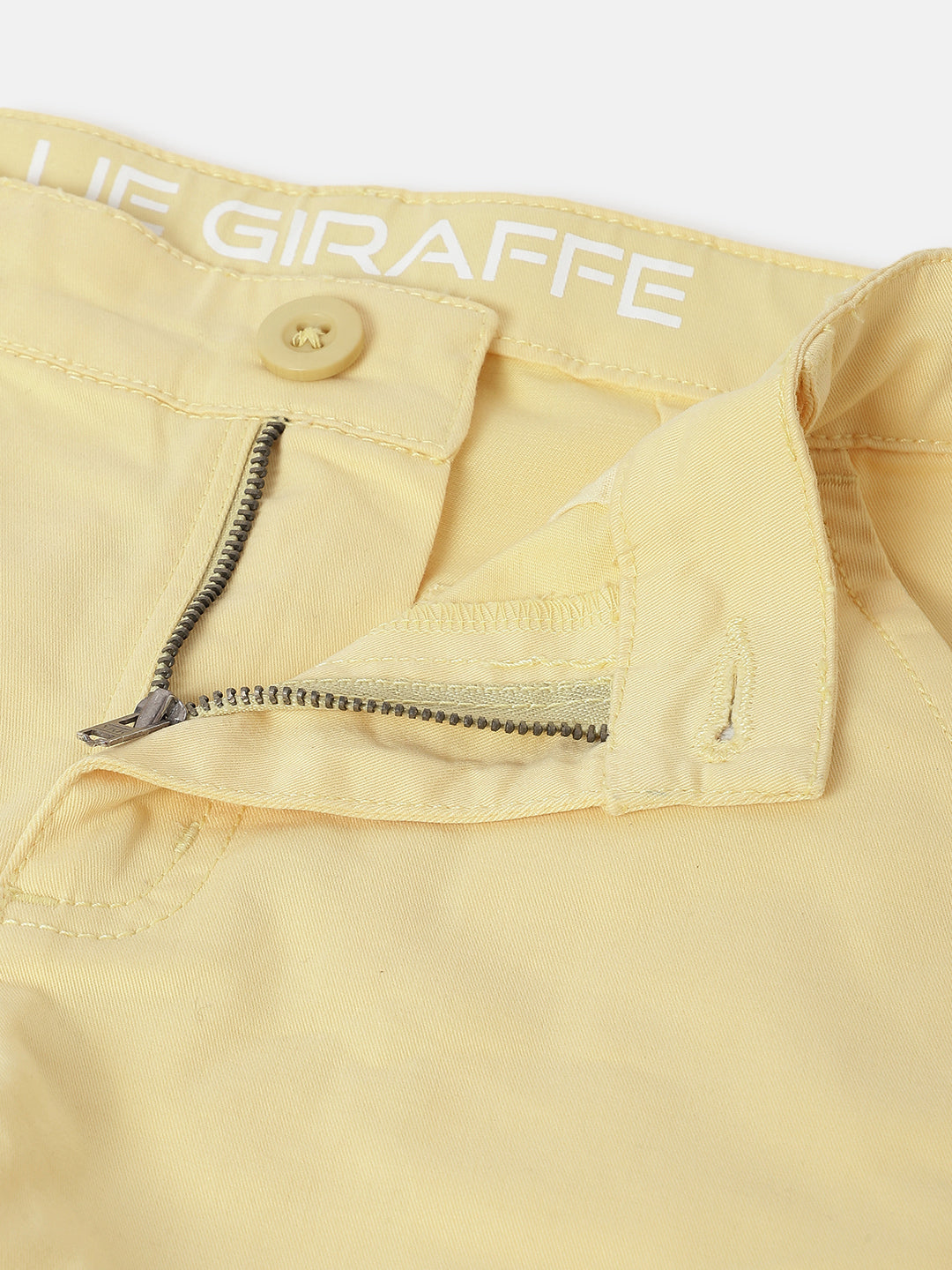 Blue Giraffe Boys Yellow Solid Regular Fit Shorts