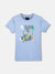 Blue Giraffe Boys Blue Graphic Printed Round Neck Short Sleeves T-shirt