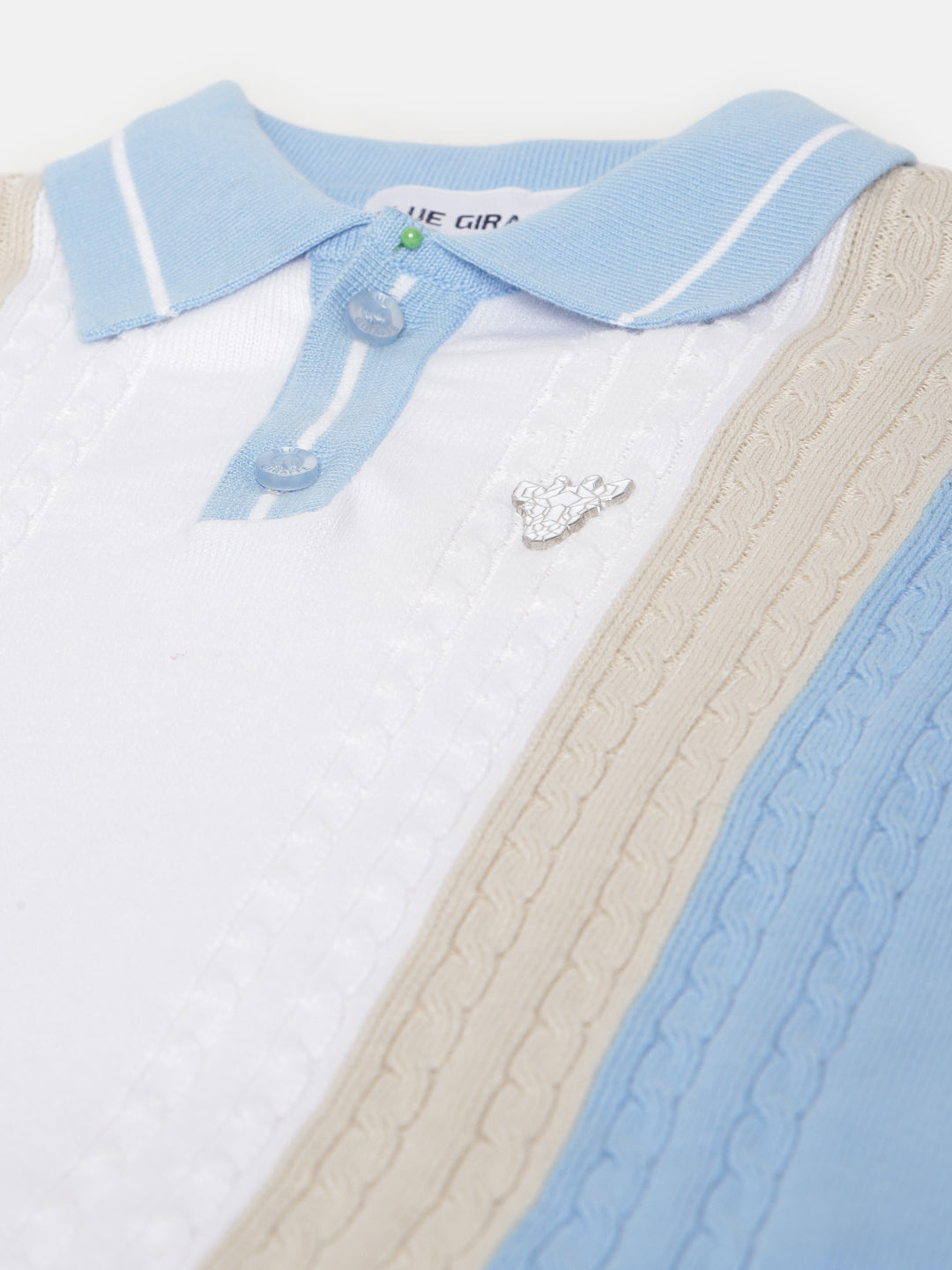 Blue Giraffe Boys Multicolour Colour blocked Polo Collar Short Sleeves T-shirt