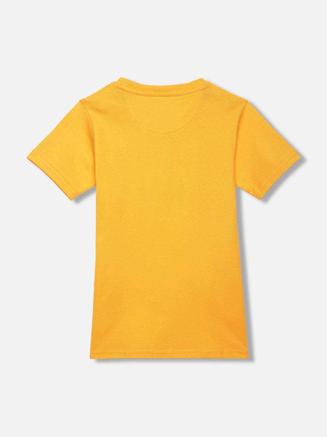 Blue Giraffe Boys Yellow Solid Round Neck Short Sleeves T-shirt
