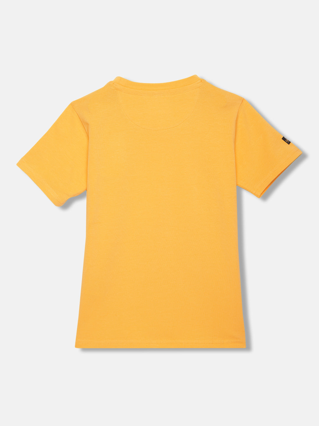 Blue Giraffe Boys Yellow Solid Round Neck Short Sleeves T-shirt