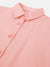 Blue Giraffe Girls Pink Solid Shirt Collar Short Sleeves Dress Set