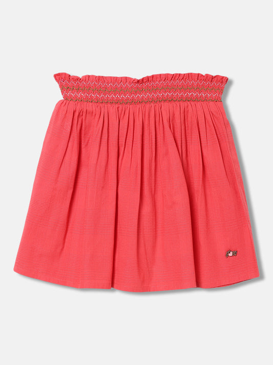 Blue Giraffe Girls Coral Solid Flared Skirt