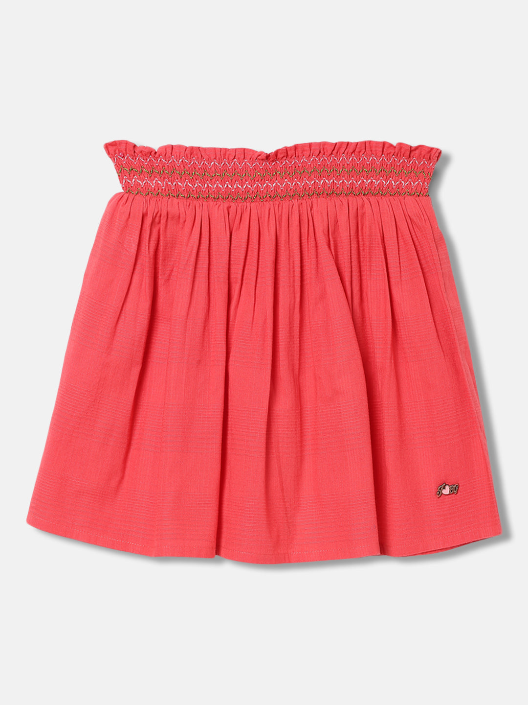 Blue Giraffe Girls Coral Solid Flared Skirt