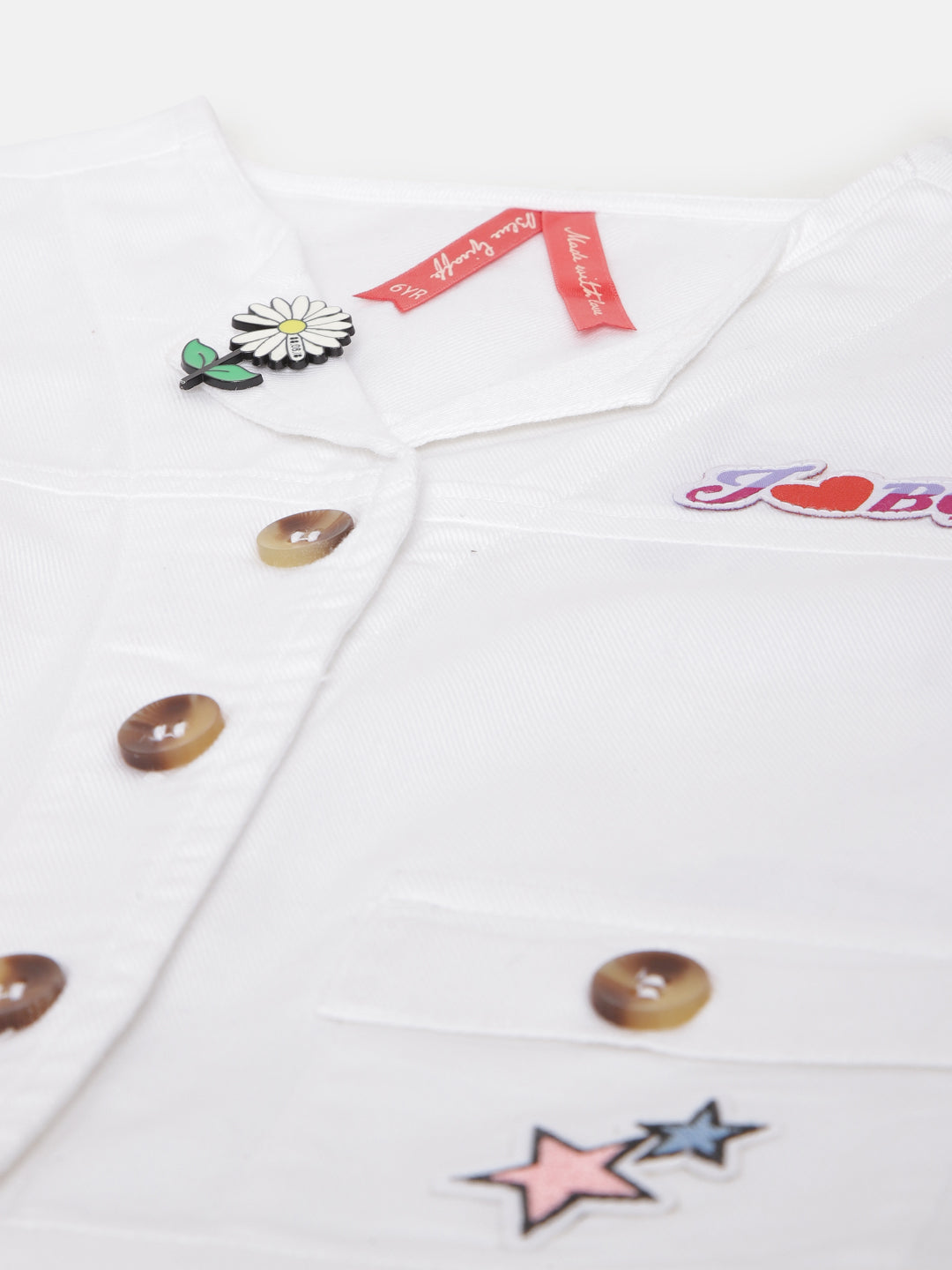 Blue Giraffe Girls White Solid V Neck Sleeveless Top