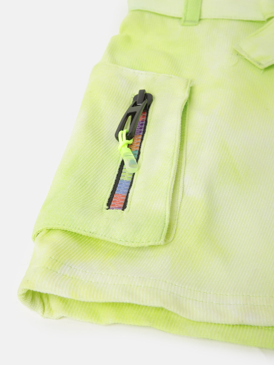 Blue Giraffe Girls Green Printed Shirt Collar Short Sleeves Playsuit