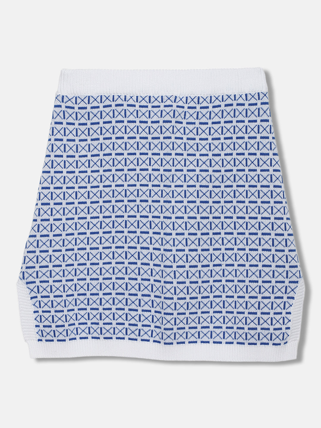 Blue Giraffe Girls White Printed Regular Fit Skirt