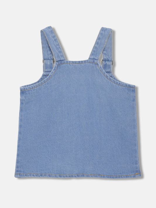 Blue Giraffe Girls Blue Solid Shoulder Straps Sleeveless Top