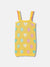Blue Giraffe Girls Yellow Printed Shoulder Straps Sleeveless Dress