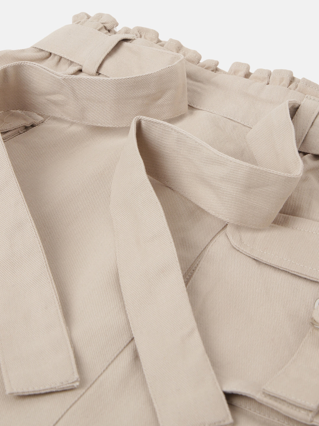 Blue Giraffe Girls Beige Solid Regular Fit Skirt