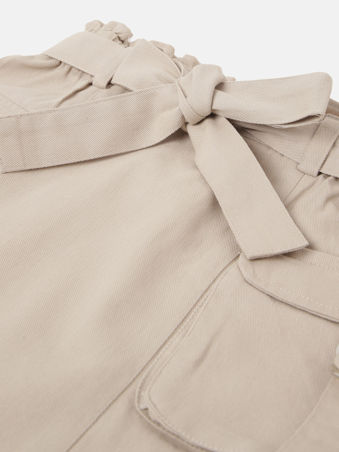 Blue Giraffe Girls Beige Solid Regular Fit Skirt