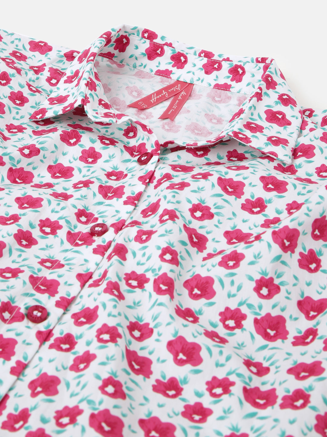 Blue Giraffe Girls Multi Printed Shirt Collar Sleeveless Top