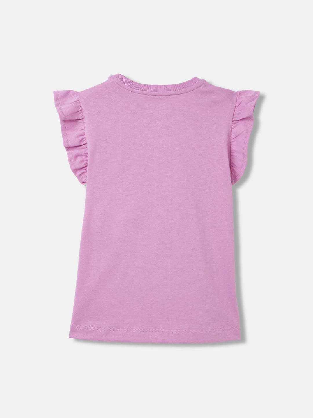 Blue Giraffe Girls Purple Solid Round Neck Short Sleeves T-Shirt