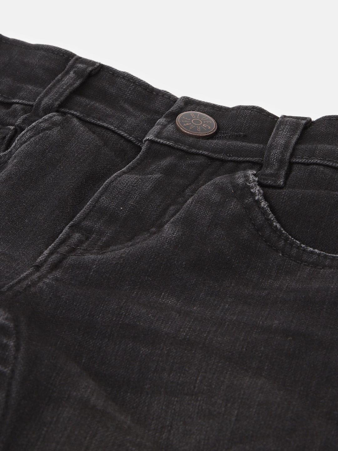 Blue Giraffe Boys Black Straight Fit Jeans