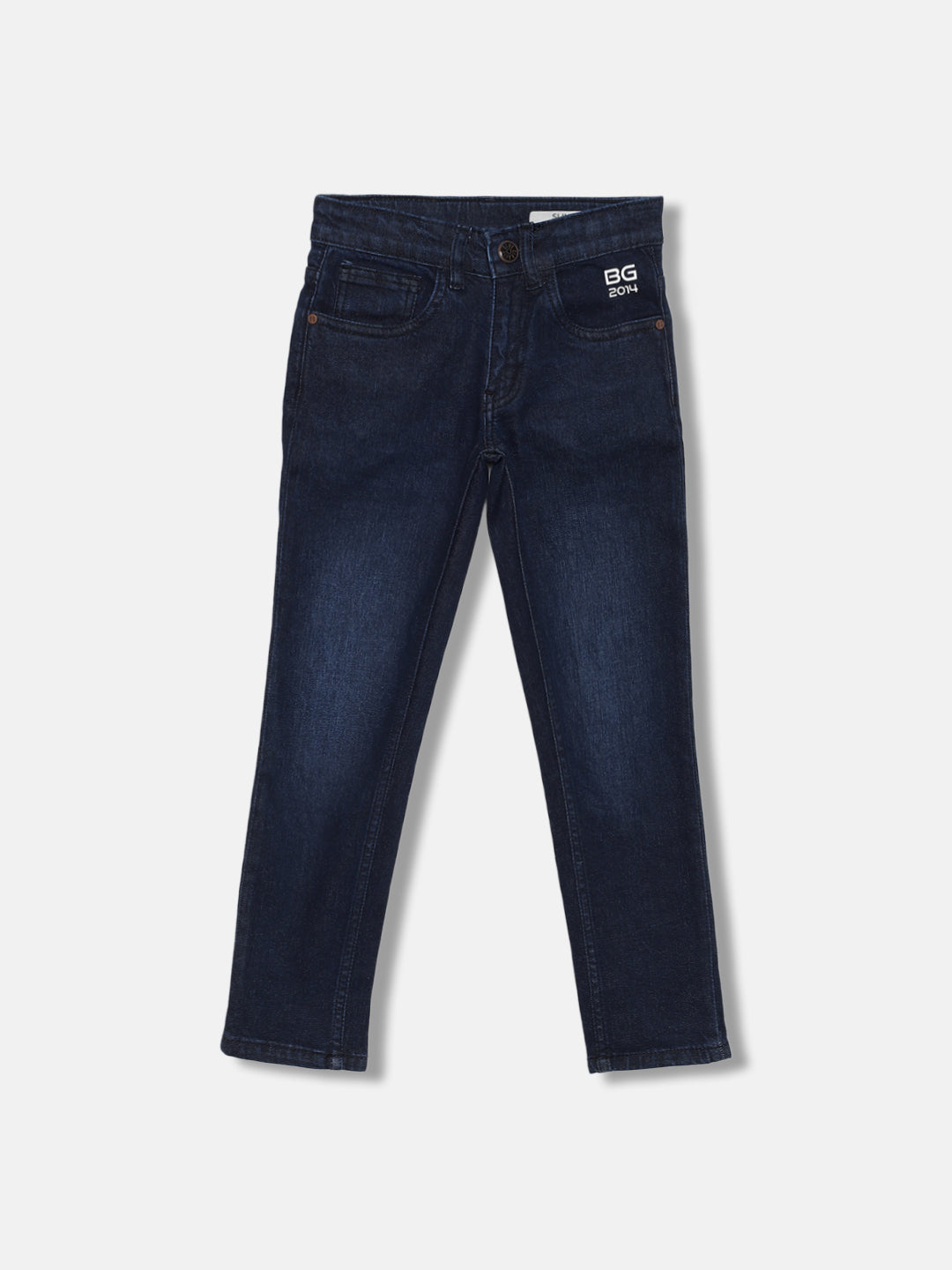 Blue Giraffe Boys Blue Solid Slim Fit Jeans