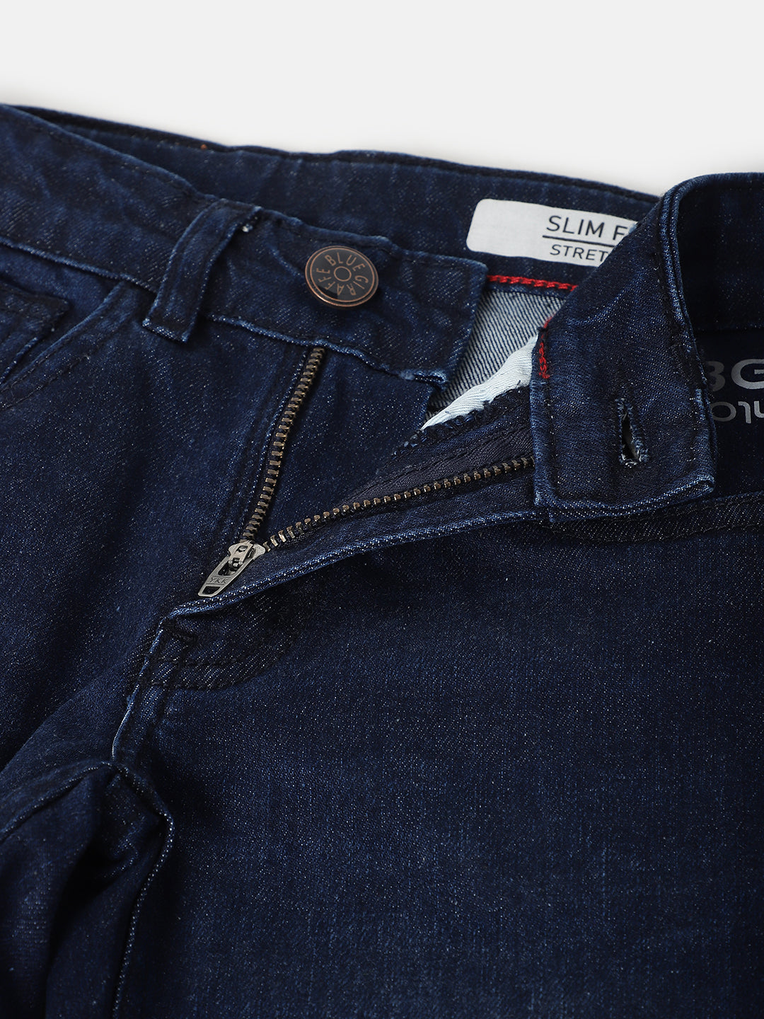 Blue Giraffe Boys Blue Solid Slim Fit Jeans