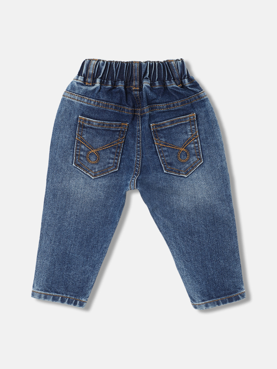 Blue Giraffe Boys Blue Solid Relaxed Fit Jeans