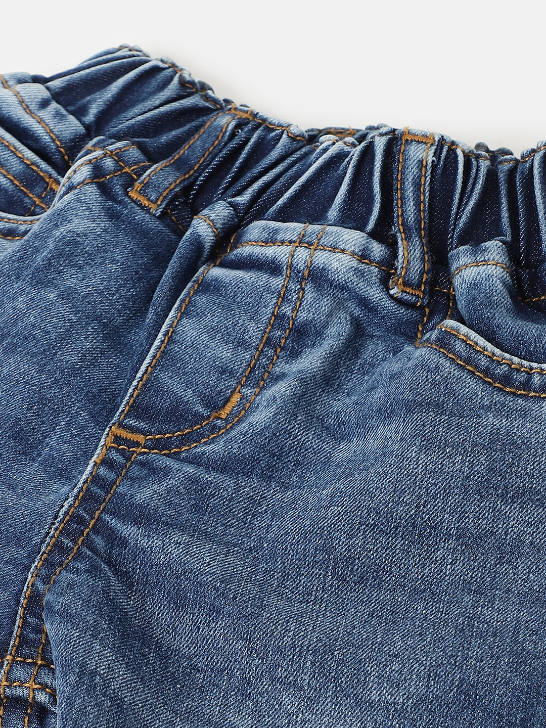 Blue Giraffe Boys Blue Solid Relaxed Fit Jeans