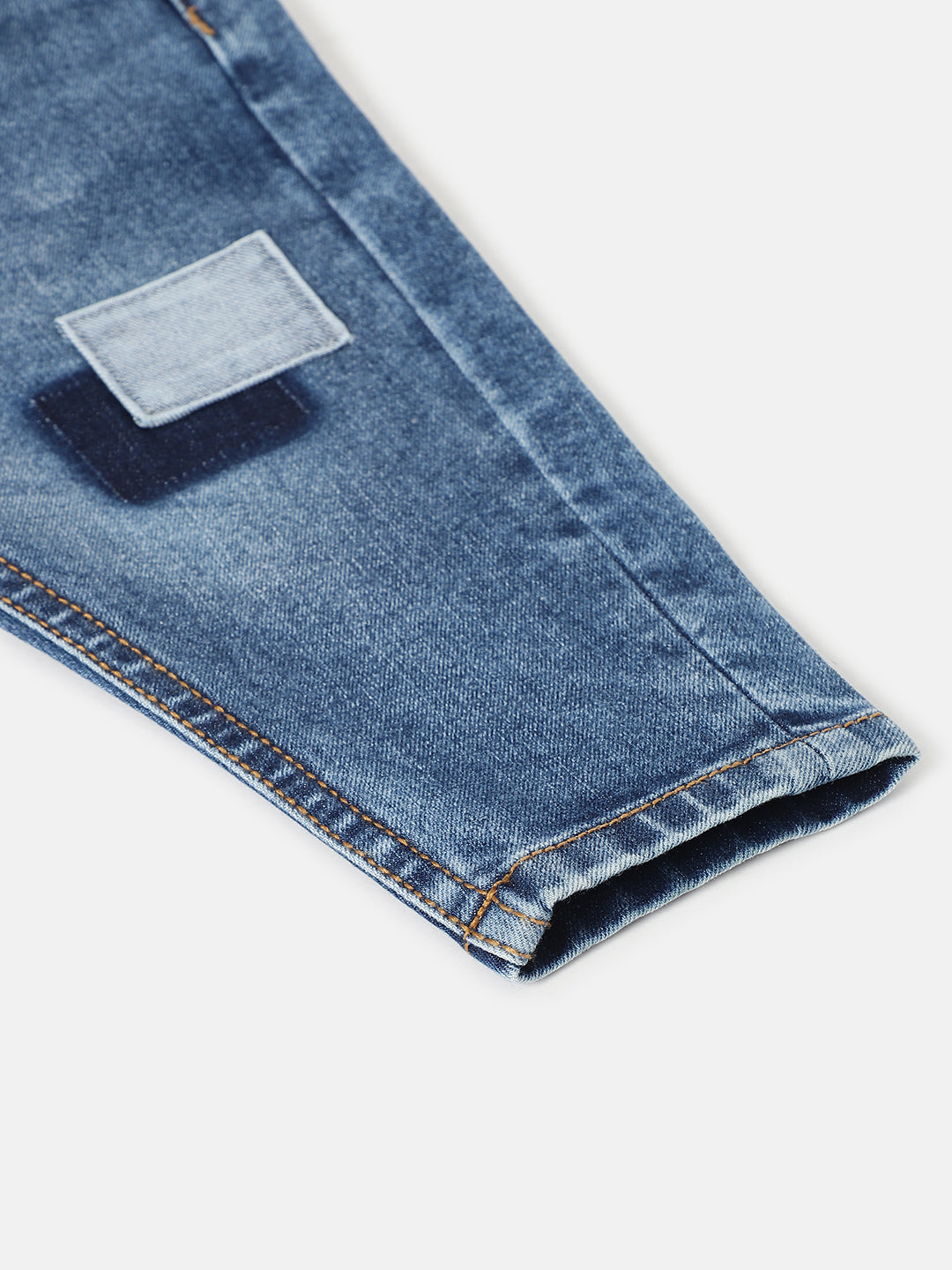 Blue Giraffe Boys Blue Solid Relaxed Fit Jeans