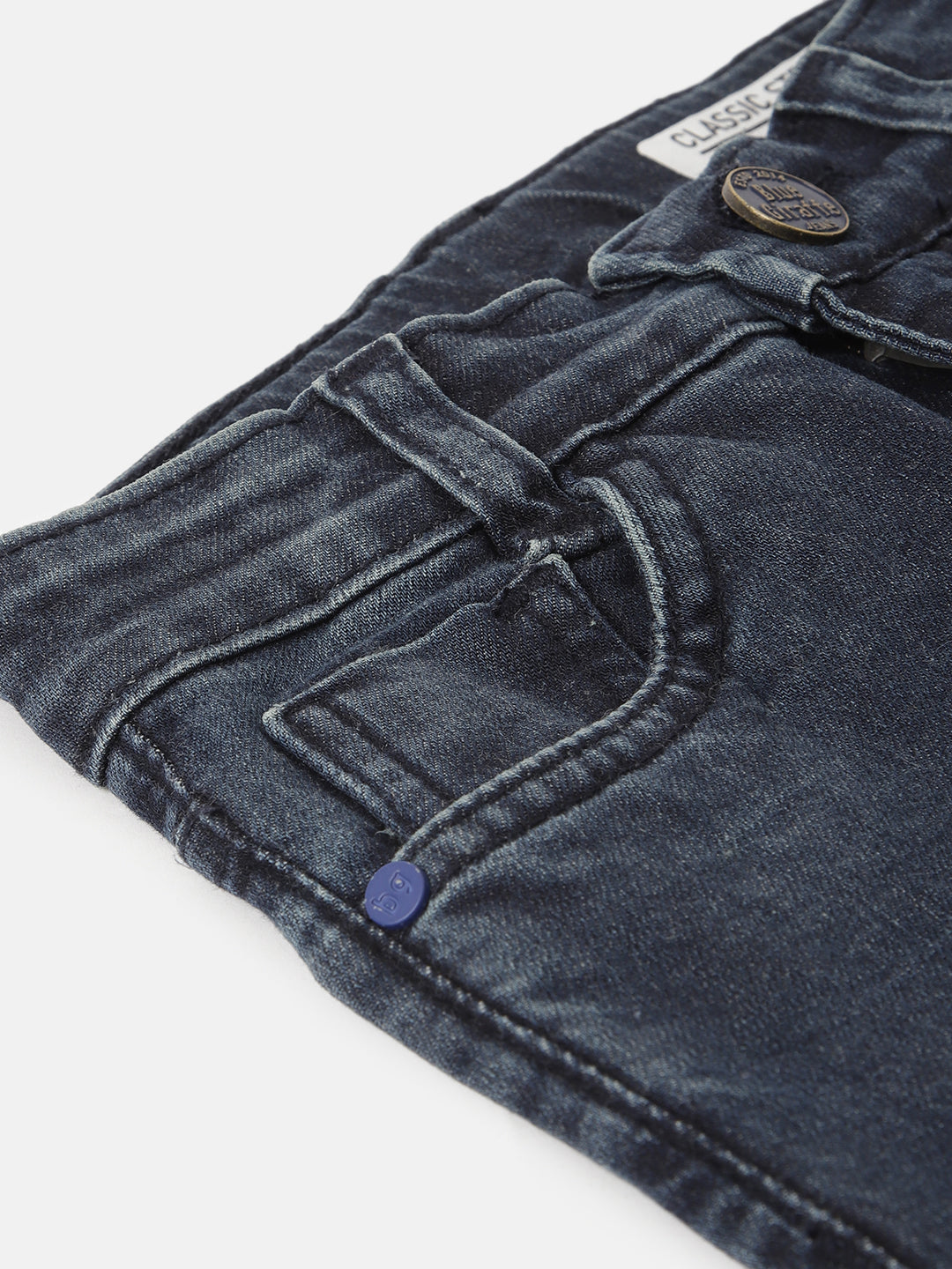 Blue Giraffe Boys Blue Solid Straight Fit Jeans