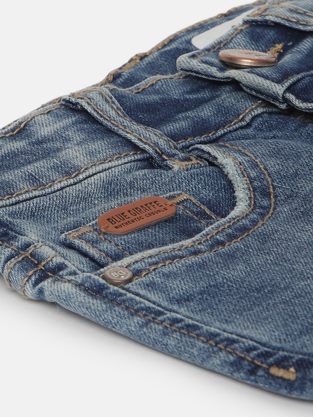 Blue Giraffe Boys Blue Solid Slim Fit Jeans