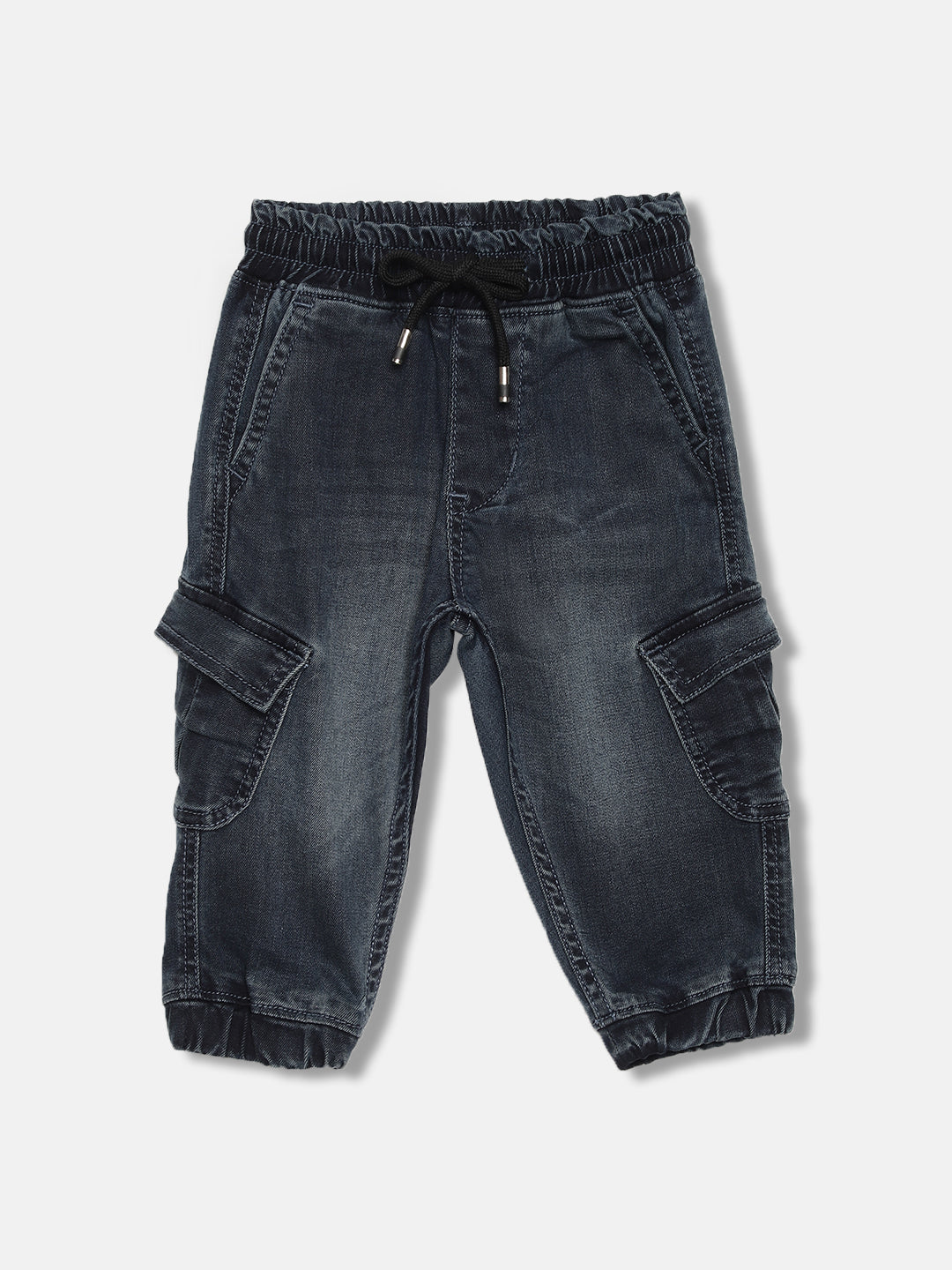 Blue Giraffe Boys Blue Solid Relaxed Fit Jeans
