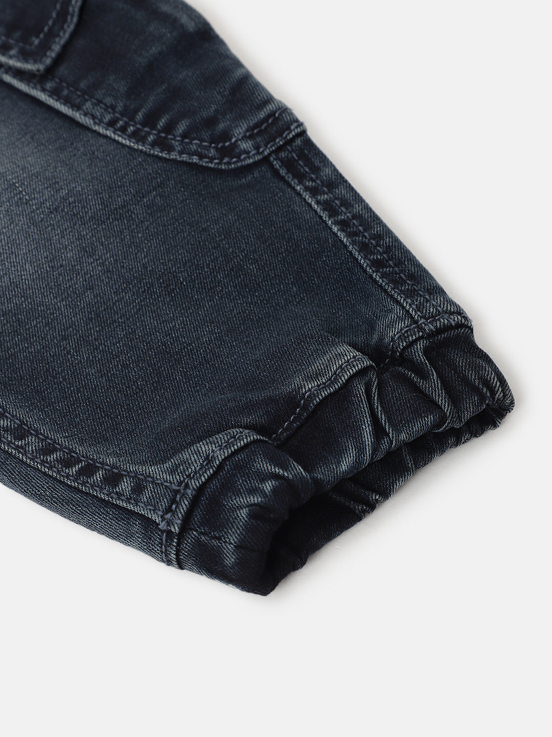 Blue Giraffe Boys Blue Solid Relaxed Fit Jeans