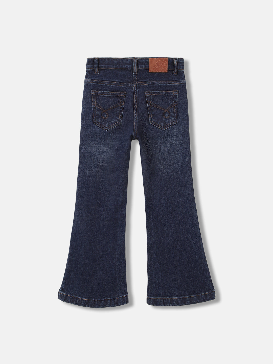 Blue Giraffe Girls Blue Solid Flared Jeans