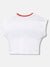 Elle Girls White Colour blocked Round Neck Cap Sleeves T-shirt