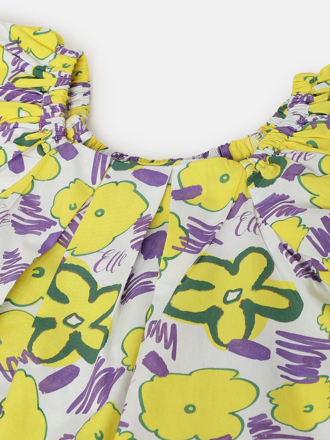 Elle Girls Multi Printed Square neck Short Sleeves Top