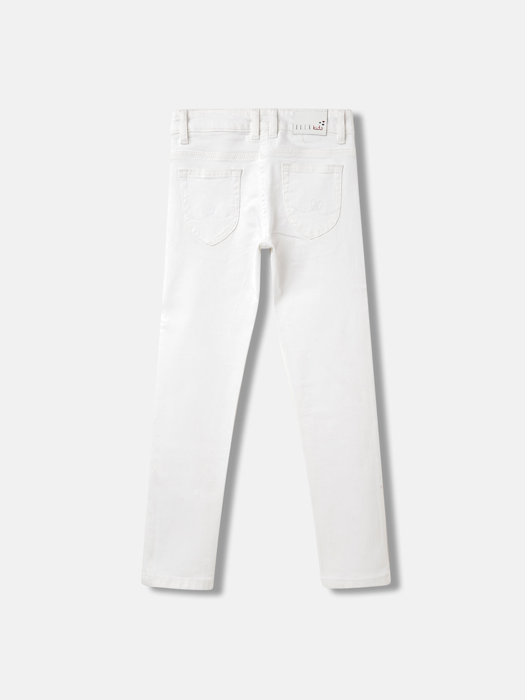 Elle Girls White Solid Skinny Fit Jeans