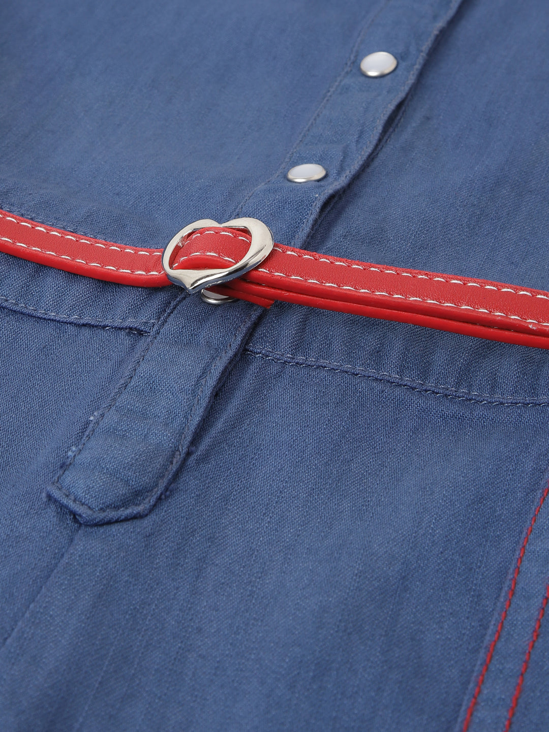 Elle Girls Blue Solid Shirt Collar Short Sleeves Playsuit