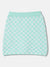 Elle Girls Green Checked Regular Fit Skirt