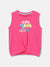 Elle Girls Pink Printed Round Neck Sleeveless T-shirt