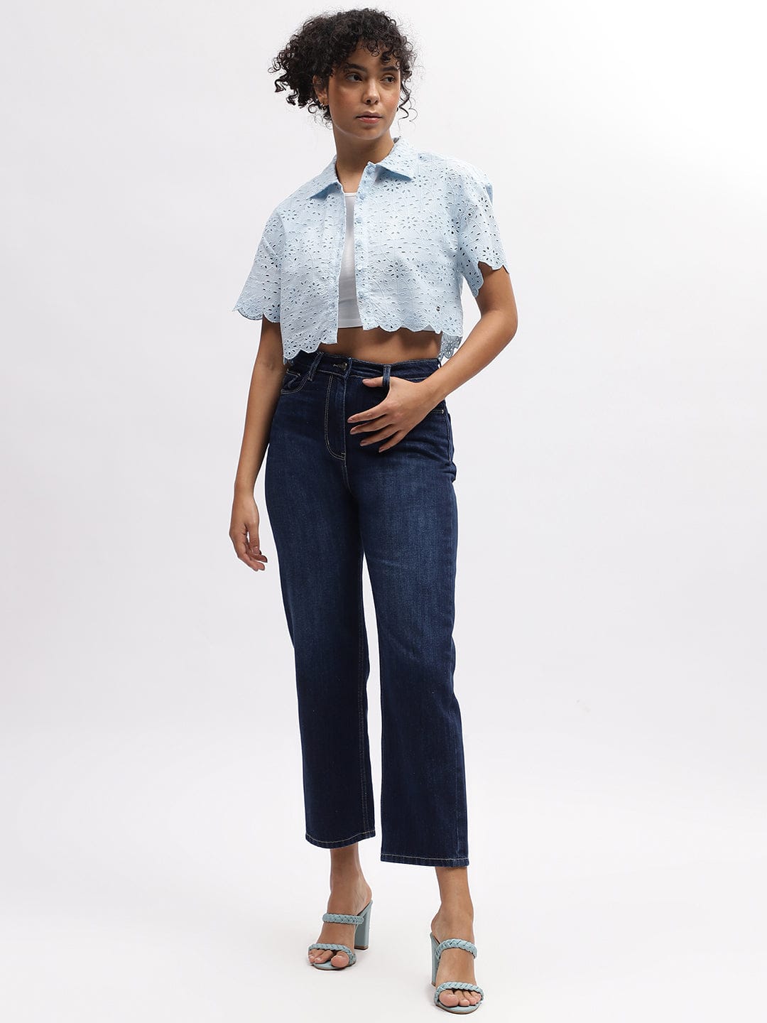 Elle Women Blue Straight Fit Jeans