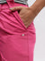Elle Women Fuchsia Solid Straight Fit Trouser