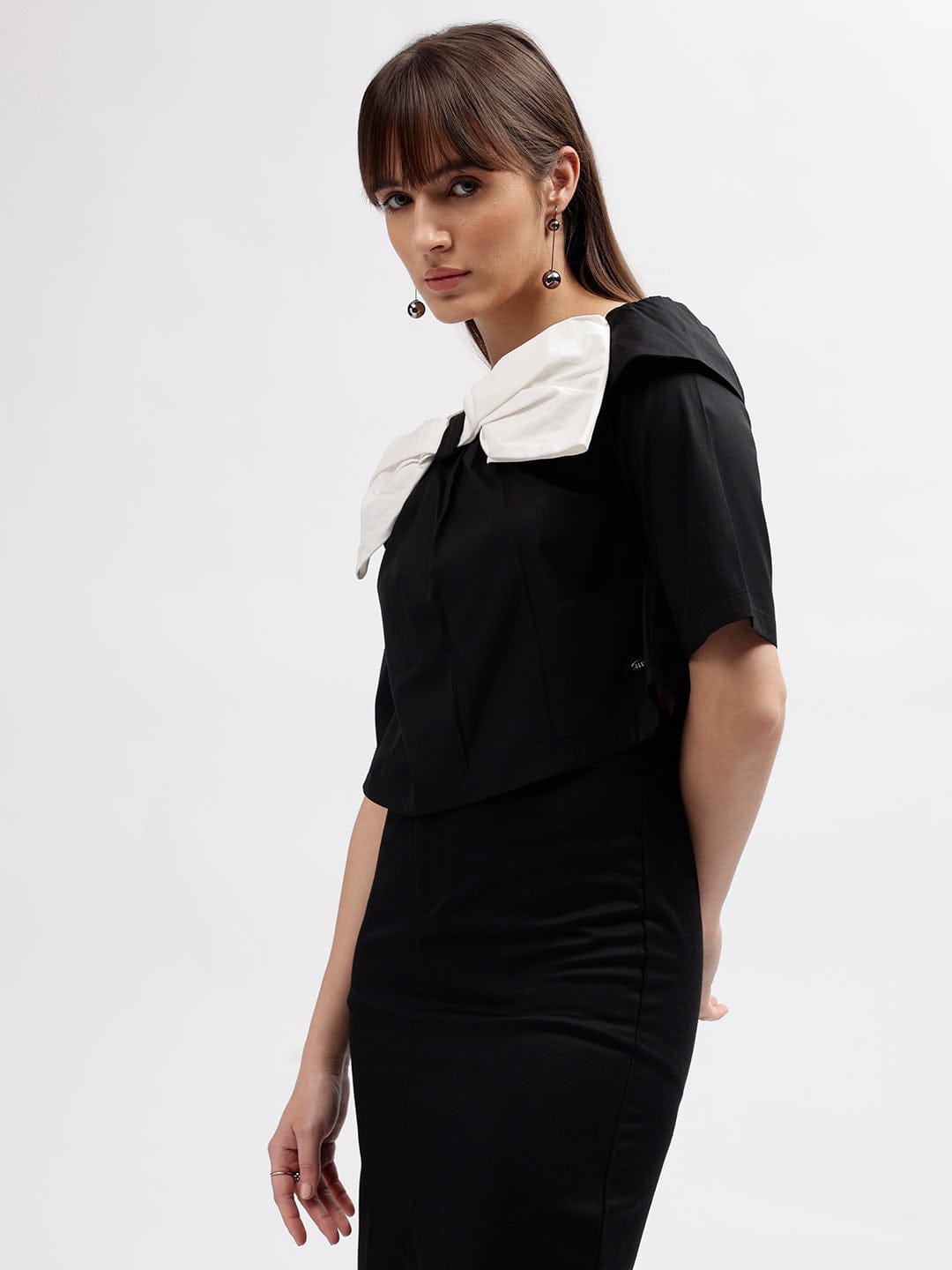 Elle Women Black Off Shoulder Top